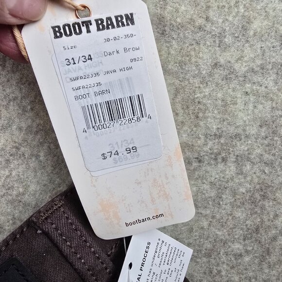 Shyanne High Rise Flare Brown Jeans W31 L34 Retro Frayed Hem Stretch Denim Pants - Picture 8 of 12